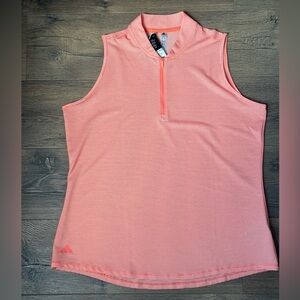 Adidas Striped Sleeveless Golf Polo Size XL NWT